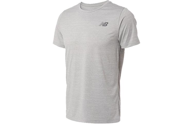 New Balance Футболки Мужские Серые С Круглым Вырезом Умеренный Прямой Крой AMT01012-AG