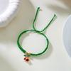 Fashion Simple Rhinestone Cherry Braided Bracelet for Women Delicate Colorful Charm Rope Bracelet Girls Party Jewelry Gift