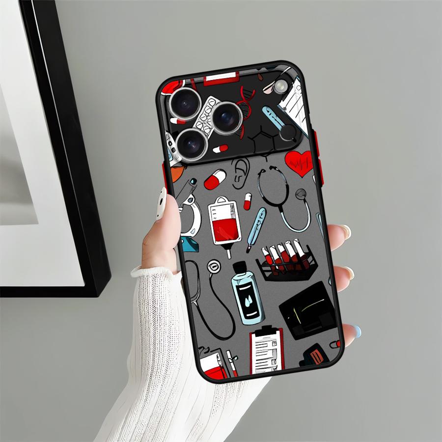 Крутой медицинский кейс для медсестры для iPhone 17 Pro Max 15 Air XS XR 13 Mini 16 Plus 14 11 12 7 8 SE Чехол Задняя крышка телефона