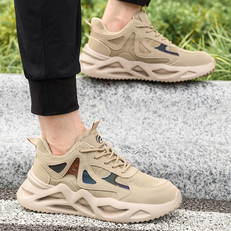 Breathable Men Work Shoes Indestructible Safety Shoes Lightweight Protective Sneakers Safety Steel Toe Shoes Men Puncture-Proof