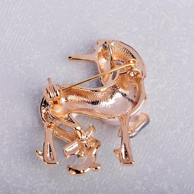 Newest White Horse Shape Brooch Gold Color Texture Enamel Brooches For Men Boys Coat Collar Sweater Animal Jewelry Pins