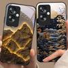 Jubao Раковина Вода Для Oppo A79 5G 58 78 74 60 4G Reno 11F Realme GT 6 11 Note 50 10 C55 X2 Закаленное Стекло Черный Чехол для Телефона
