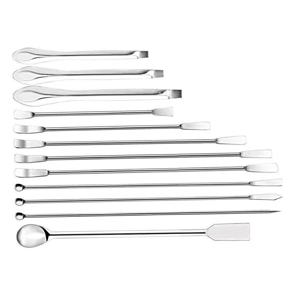 12 шт. Лабораторный шпатель из нержавеющей стали 304, многофункциональный совок для отбора проб, принадлежности для экспериментов
