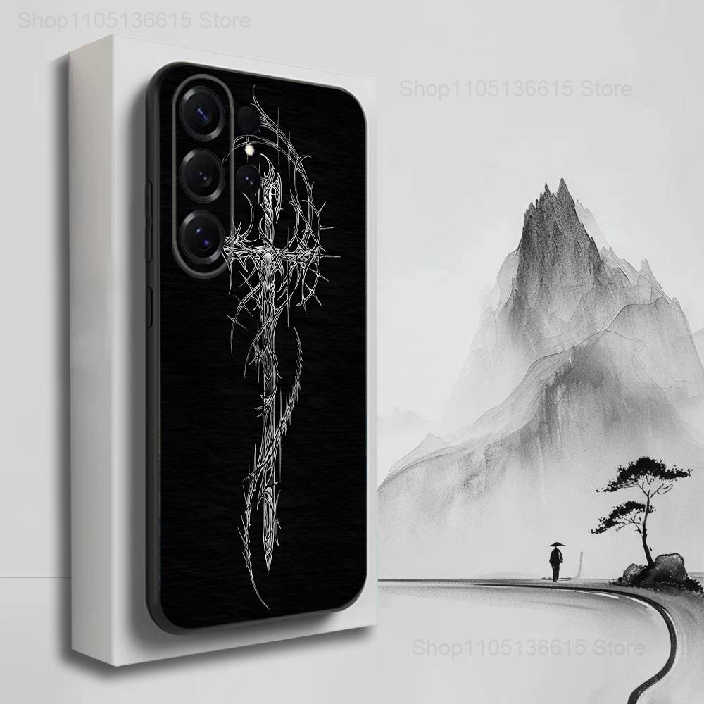 Кибер-сигил Крест Готический Чехол Для Samsung S22,S25,Ultra,S24,S23,FE,S20,S10,Plus,S21,S9,Lite,Мягкий Силикон Черный