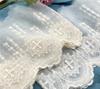3Yards(2.7Meters)/lot 18cm Wide France Style Apricot/White Wave Edge Mesh Flow Heart Falling Holy Cross Embroidery Lace Trim DIY Clothing Accessories