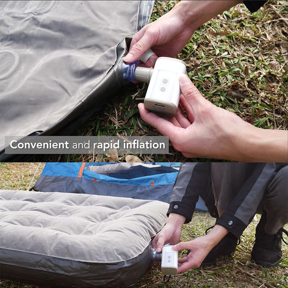 Portable Wireless Electric Pump with Light 3600mAh USB Rechargeable Pump Quick Fill Inflator Deflator with 4 Nozzles for Inflatables Sle