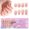 150 шт. Накладные ногти 3-в-1, телесного цвета, носимые, кончики искусственных ногтей, полное покрытие, искусственные ногти, миндалевидные, балетные, для наращивания ногтей