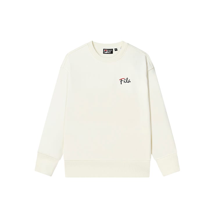 Fila Толстовки Унисекс Молочно-Белый Скругленный вырез Средняя Обычная F11U248201F-IV