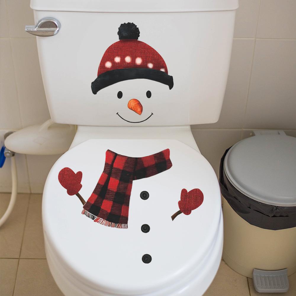 Cartoon Christmas Snowman Scarves Gloves Kitchen and Dining Room Beautification and Decoration Wall Stickers