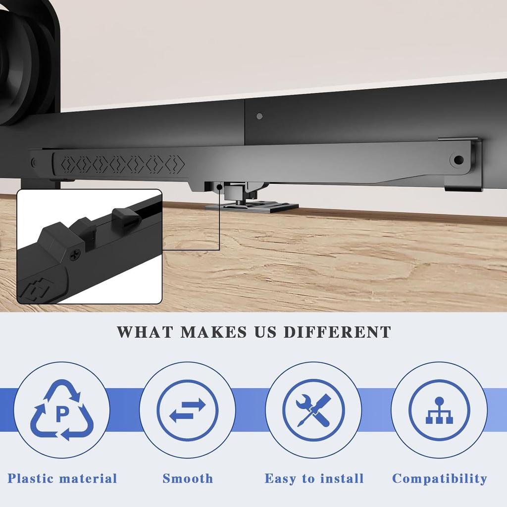 2PCS Barn Door Soft Close Mechanism, Upgraded Universal Weight Compatibility Support Door up to 160lbs, Effortless Opening Smooth Closing Hole-Free