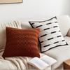 Modern Simple Pillow Model Room Soft Pillow Case High-end Light Luxury Black and White Lumbar Pillow Bedroom Bedside Pillow Cushion