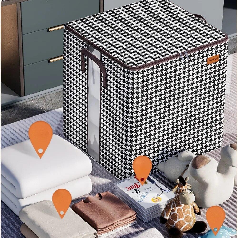 Нетканый шкаф, компактный ящик для хранения одеял, пылезащитный органайзер, сумка для переезда, ящик для постельных принадлежностей, организация хранения в путешествии