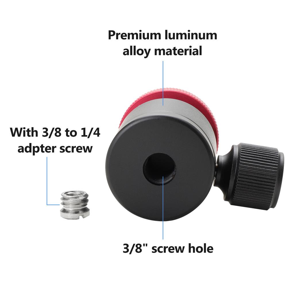 Aluminum Alloy Mini Ball Head Rotatable Ball Head Photography Accessory Replacement with 3 8 Inch Screw Hole 1 4 Inch