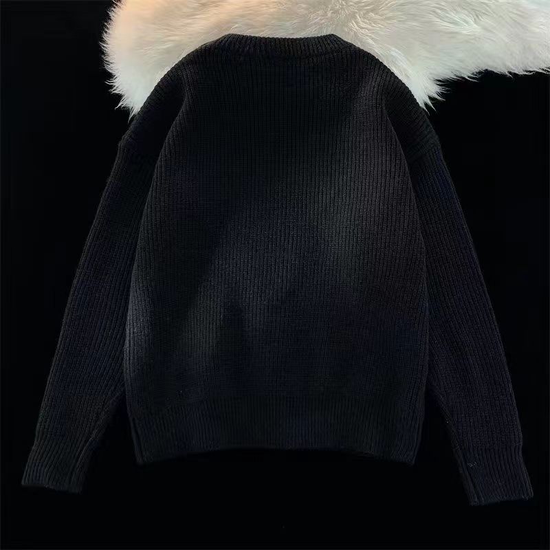 Pullover Sweater Female 2023 Love Sweater Women Autumn and Winter Loose Round Neck Versatile Lazy Style Knitwear Sweater Top