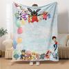 1Pc Bunny Friends Adventure Blanket For Couch Bed Plush Cozy Fuzzy Blanket Super Soft Warm Blankets For Fall And Winter 09188
