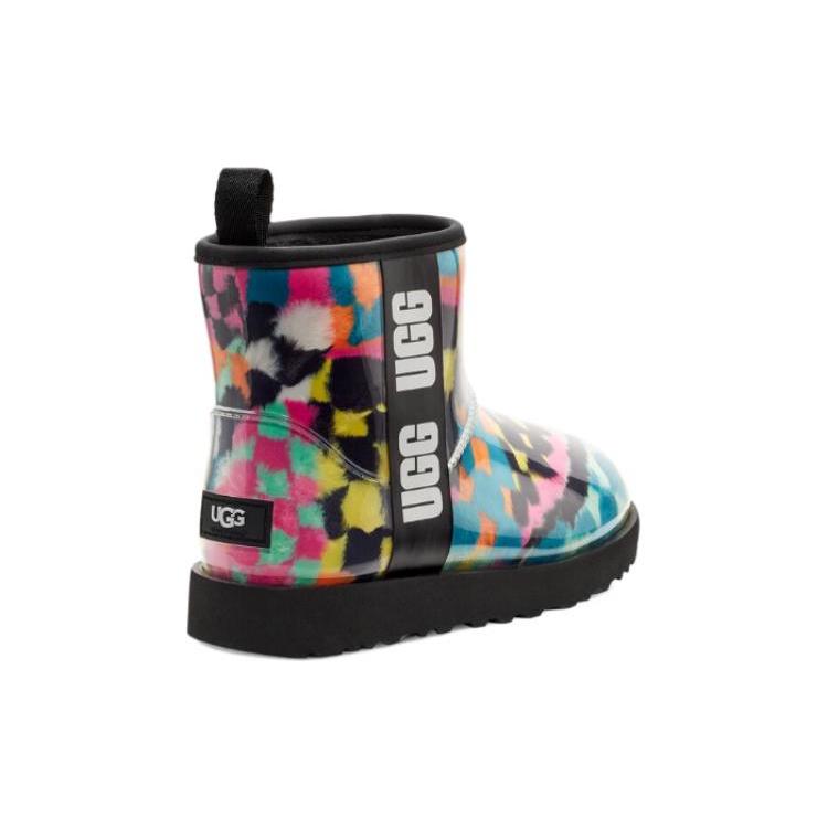 UGG Классические прозрачные мини-ботинки в клетку Черный Мульти Женские 1135530-BLKM