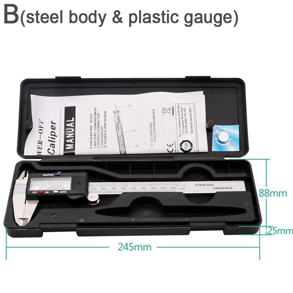 Measuring Tool Electronic Ruler LCD Gauge Micrometer Stainless Steel Digital Vernier Caliper
