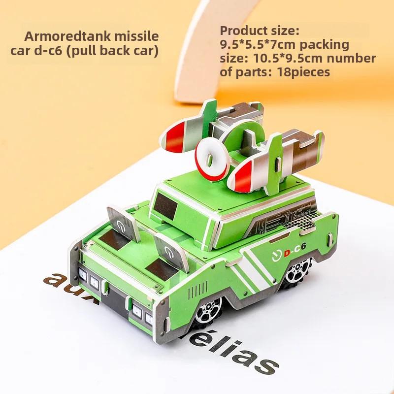 3D Cartoon Engineering Vehicle Cardboard Jigsaw Puzzle Suvs Athletic Cars Paper Model for Kids Handmade DIY Toy Boys Gift P79