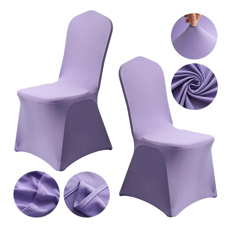 White Elastic Chair Cover with Bow for Wedding Banquet Hotel Event Full Slipcover One-Piece Design