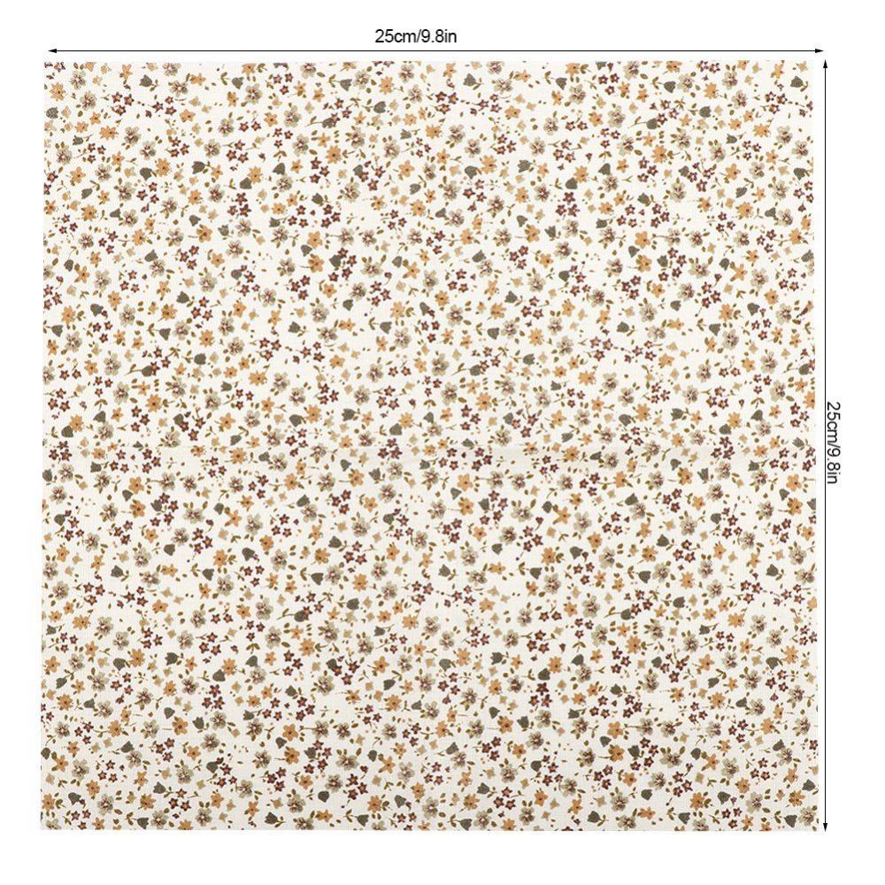 7Pcs Cotton Pre-cut Fabric Coffee Dot Floral Design Polka Dot Cloth Hand Sewing Creation