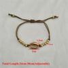 New Ethnic Gold Silver Handmade Weave Rope Bangles Shell Bead Bracelets Adjustable Bohemia