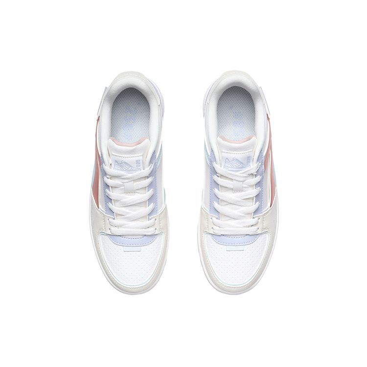 Li-Ning Non-Slip Wear-Resistant Lightweight Low-Top Skate Shoes Women Sneakers White Pink Purple AGCQ378-8