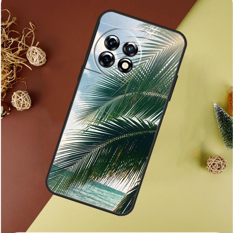 Летнее растение Пальма Зеленый Лист Алоха Для OnePlus 13 13R 12 12R 11 9 10 Pro 8T 9RT 10T 10R Nord 4 CE 2 3 Lite N20 N30 Чехол для Телефона