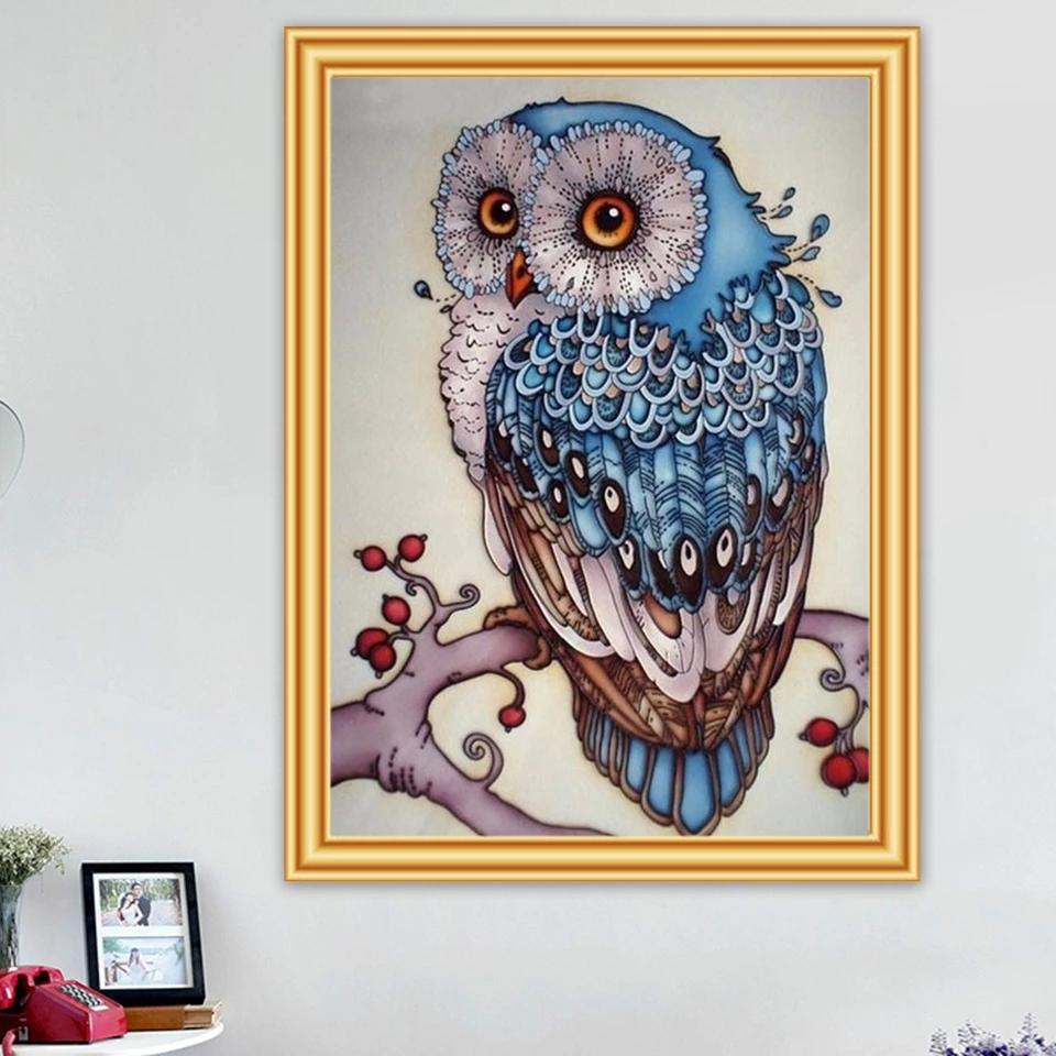 5D DIY Алмазная картина Лесная сова Алмазная вышивка Набор для вышивки крестом Полный горный хрусталь Мозаика Домашний декор