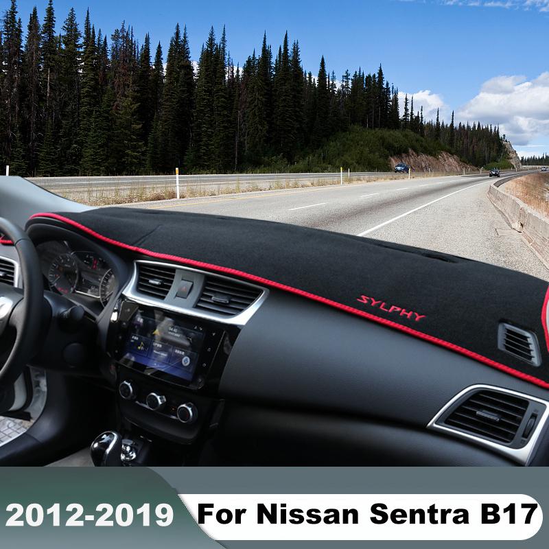 Для Nissan Sentra B17 Sylphy 2012-2014 2015 2016 2017 2018 Коврик на приборную панель автомобиля Коврик от солнца на панель Нескользящие коврики