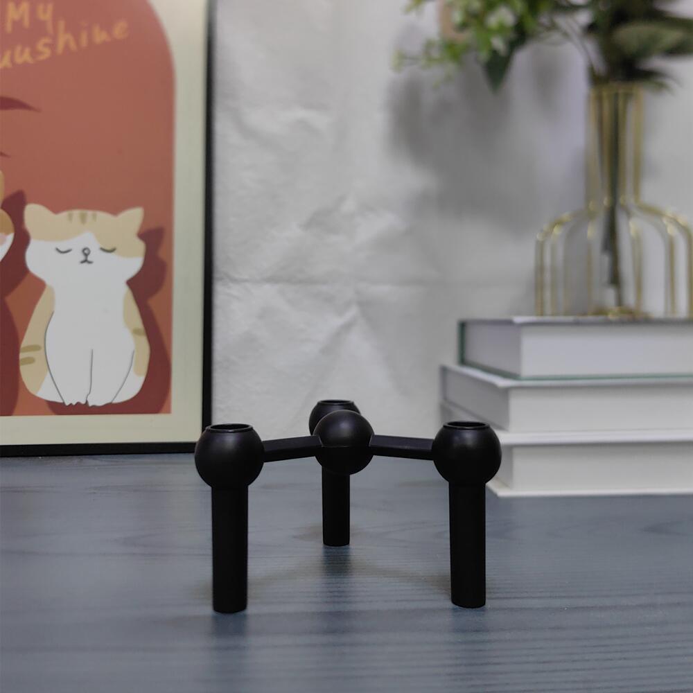 Nordic Style Candle Holder Metal Molecular Structure Triangle Candlestick Gift