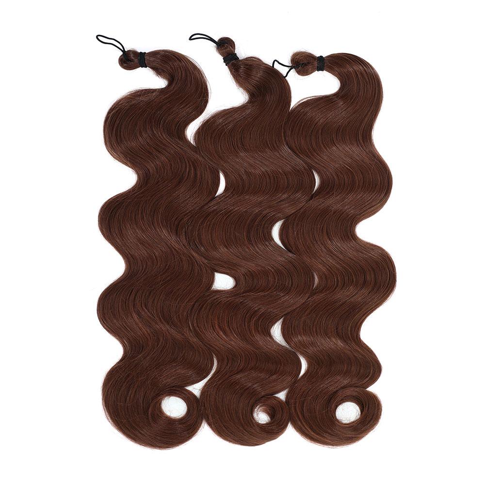 26Inch Body Wave Crochet Hair 300g Synthetic Wavy Hair Brown 27/30/613 Ombre Blonde Ombre Grey Natural Braiding Hair Extensions