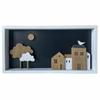 Wall Decoration - Urban Houses - 40 X 3.5 X 20 Cm - Brown and White - Contemporary Style - To Hang