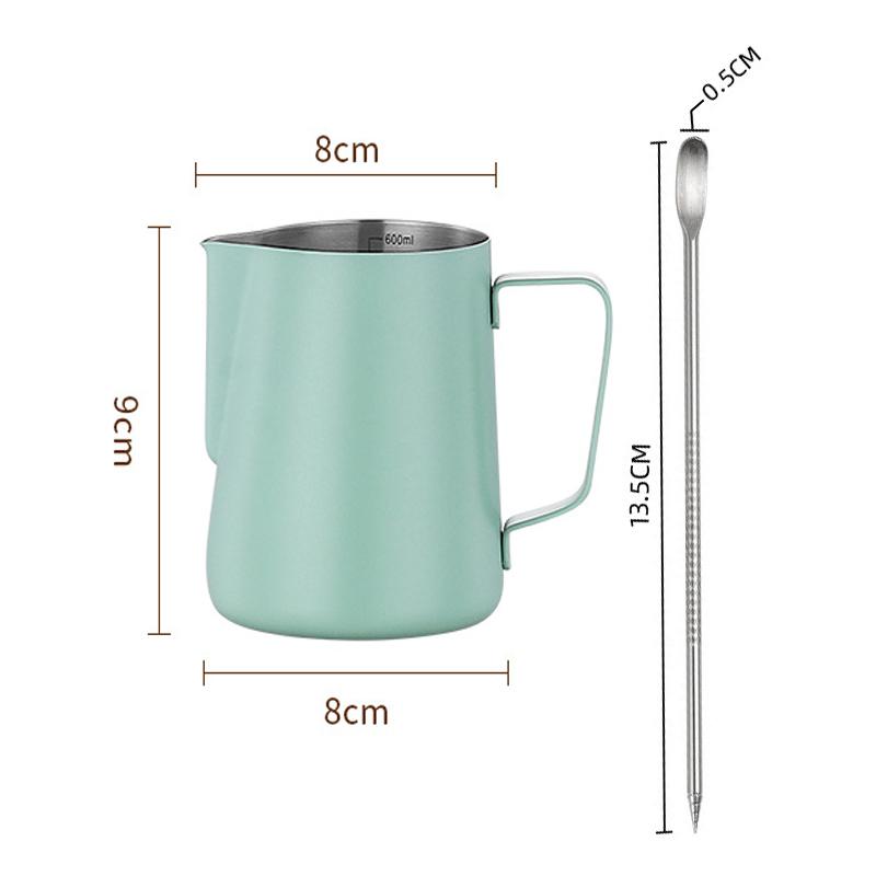 Кувшин для вспенивания молока из нержавеющей стали объемом 350/600 мл, паровая кастрюля с ручкой для латте-арта, аксессуары для кофе и латте