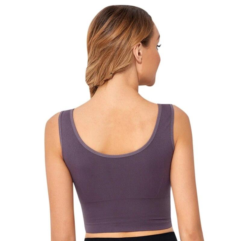 Женское спортивное нижнее белье на молнии спереди для бега, спортивный бюстгальтер для йоги с I-образной спинкой