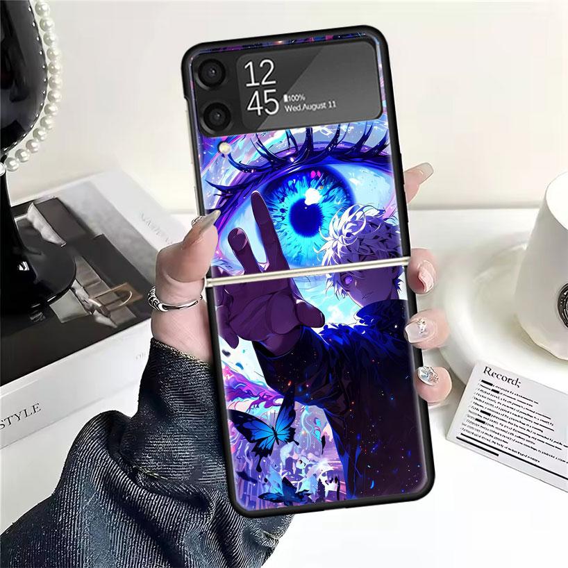 Kaisen J-Jujutsu Годзё Сатору Чехол для телефона Samsung Galaxy Z Flip7 Flip6 Flip3 Flip4 Flip5 PC Жесткий Z Flip 7 6 5 4 3 5G Fundas Co