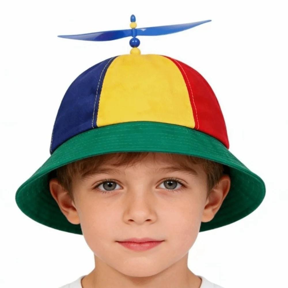 Rainbow Windmill Bamboo Dragonfly Cap Sun Protection Fishermen Cap Summer Beach Cap Kids Adults
