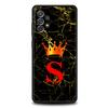 Мраморный чехол для телефона с буквой для Samsung Galaxy A17 A07 A55 A35 A25 A15 A05 A33 5G A31 A23 A21s A13 A41 A73 A53 A51 A71 A03 S10Крышка