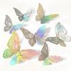 Decoration Hollow Butterflies Decals 3D Butterfly Wall Stickers Metal Texture Colorful Mirror Paper