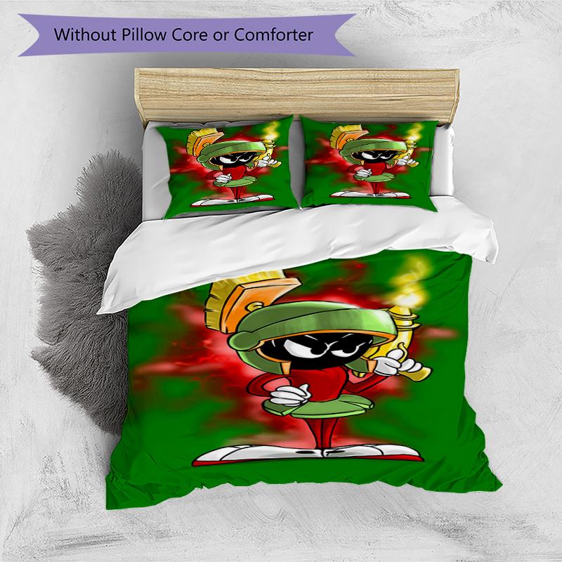 3pcs Marvin the Martian1 pattern bedding set duvet cover set includes duvet cover &pillowcases, perfect all season bedroom decoration & gift