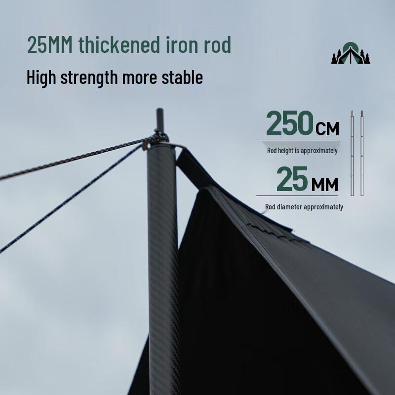 Mobigarden Outdoor Camping Black Glue Canopy