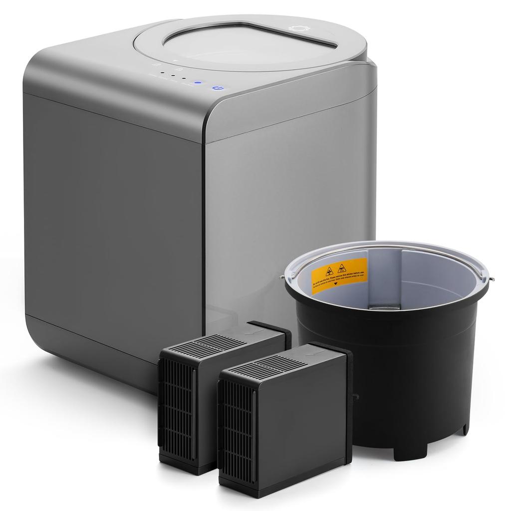 Электрический кухонный компостер Airthereal Food Waste Revive с визуальным эффектом преобразует пищевые отходы и отходы в сухое компостное удобрение, уменьшая объем