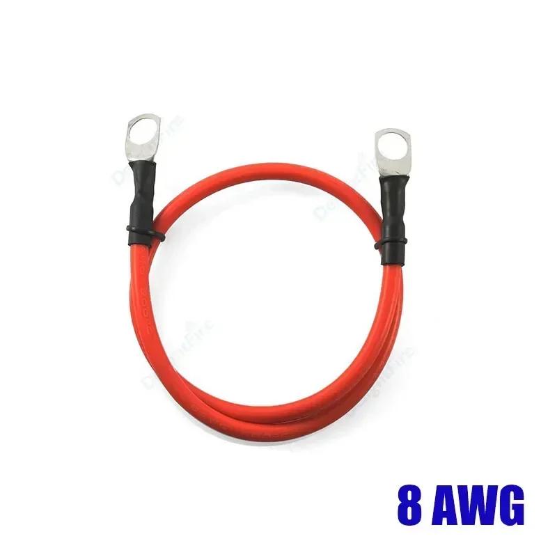 Кабель из силикона для автомобильного инвертора, аккумуляторный, 8 AWG, 8,3 мм², гибкий, с клеммами M6 M8 M10, красно-черный, для авто, солнечных панелей, грузовиков