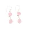 Rose Chalcedony Gemstone 925 Sterling Silver Handcrafted Jewelry Hook Earrings EE-142-15