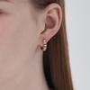 CRANNE Серьги-кольца с квадратным камнем 14K, застежка-щелчок C24EGP207