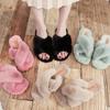 Fashion Women Fashion Warm Fluffy Slippers Cozy Faux Fur Cross Indoor Floor Slides Flat Soft Furry Ladies Female Celebrities Flip Flops