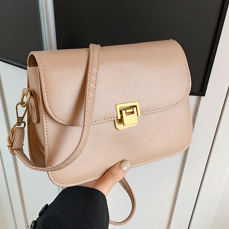 High-end Women's Bag for Women's Autumn and Winter New Trendy and Fashionable Simple Crossbody Bag Retro Fashionable One-shoulder Square