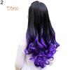 Tenfyer Женский Длинный Кудрявый Волнистый Градиентный Цвет Омбре Три Четверти Полный Парик Волос