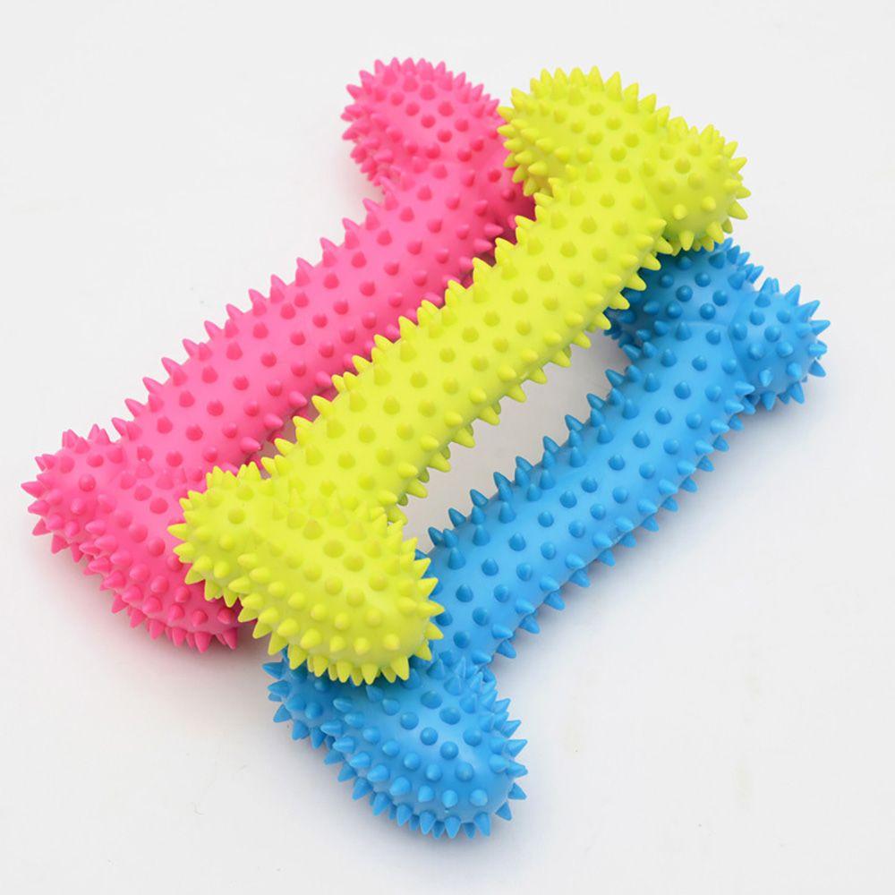 Interesting Molar Training Chew Rubber Thorn Bone Dog Toys chewing bite Teething Toy Puppy molar
