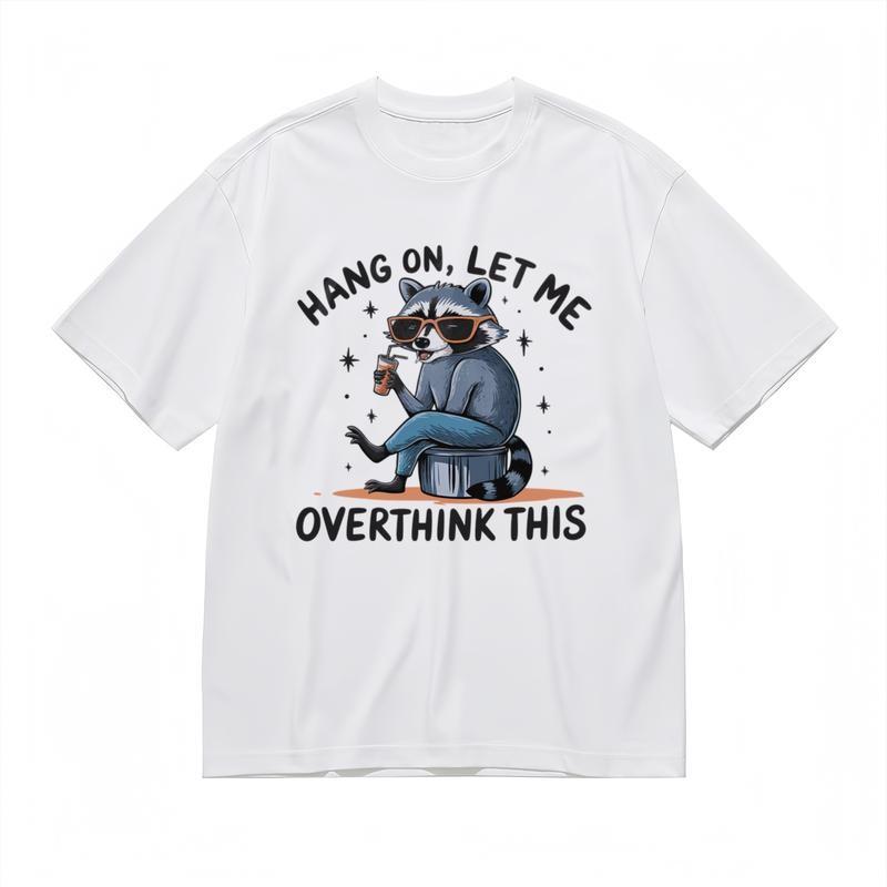 Men's Trend Soft Breathable Classic T-Shirt Mens Womens Tees Top Cartoon Animal in Sunglasses Tee
