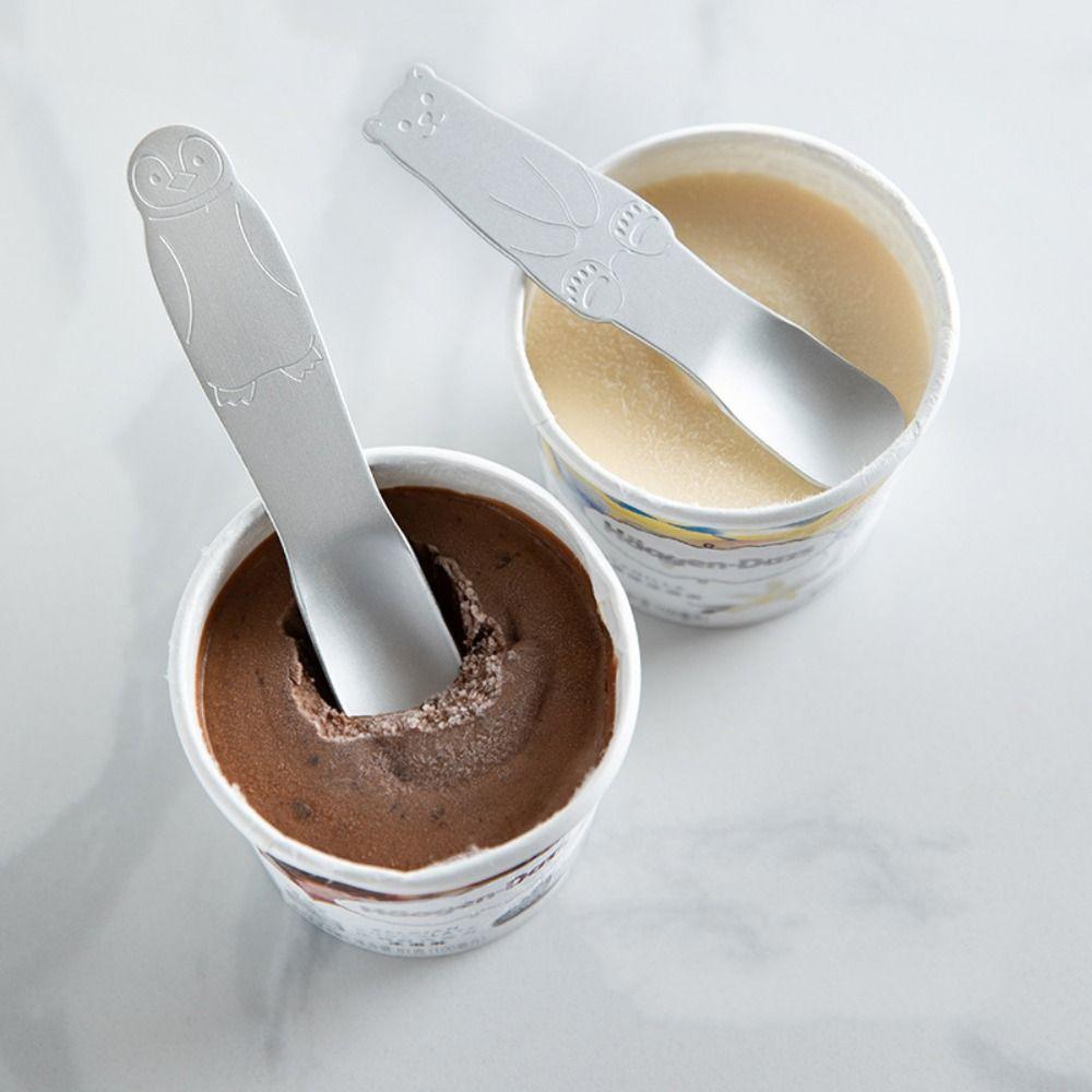 Self-melting Type Dessert Spoon Aluminum Coffee Spoon Kawaii Ice Cream Spoon Pudding